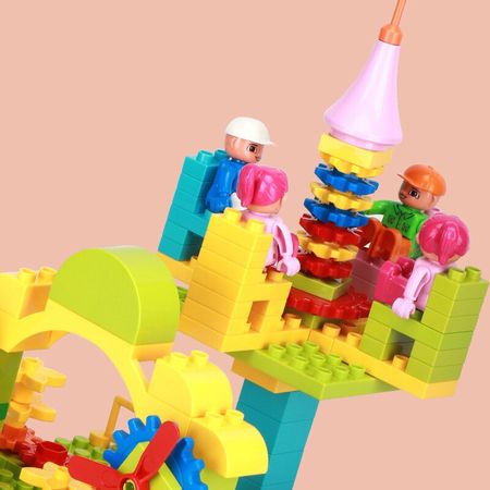 Big Size Building Blocks DIY Bricks Inserting Building Block Slide Scene Paradise Street View Children Educational Toys