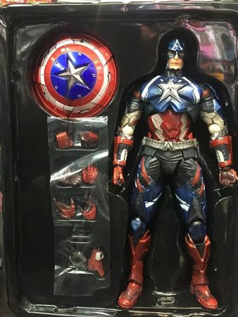 Play Arts 27cm Marvel Captain America Super Hero Action Figure Toys