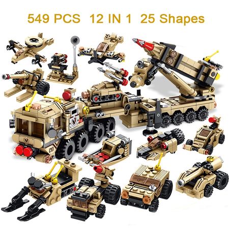 549 PCS Airodefense Missile Mini Building Blocks Military Army Boy Children Toys Truck Kids Bricks LegoINGLYS Educational Toy
