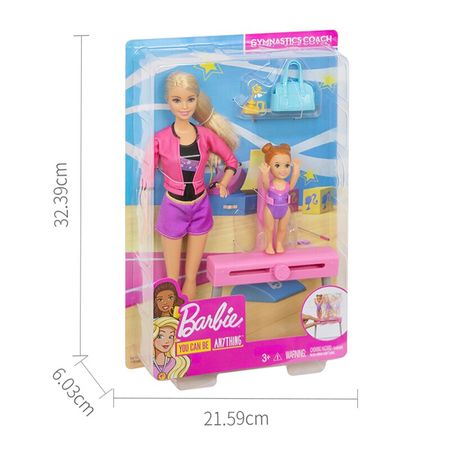 Original Barbie Doll Sports Gymnastics Coaches Gift Set Barbie Princesses Dress Up Girls Educational Toy Birthday Gift FXP39