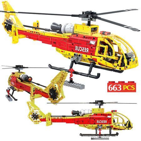 663PCS City Police Little Antelope Airplane Building Blocks Technic Military Helicopter Airport Bricks Toys for Kids