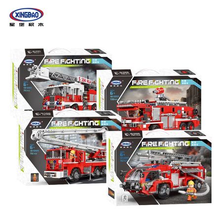 Technic Xingbao Lepins City Fire Truck series The Rescue Vehicle Sets Model Kit Building Blocks Bricks Firefighter Kids Toys DIY