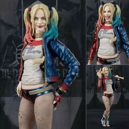 DC Q Posket SHF Suicide Squad The Joker Harley Quinn Mini PVC Figure Super villain Clown girl joker Collectible Model Toy