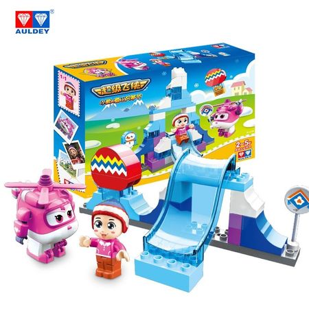AULDEY Super Wings Original 45/52 Pieces Dizzy/Paul Gondola Ride Building Blocks with Mini Robot Educational Toys Gifts for Kids