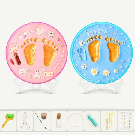 Safe Newborn Baby Hand Print Footprint Imprint Kit Baby Care Air Drying Soft Clay DIY Toys Casting Souvenirs Mud Maker Gifts