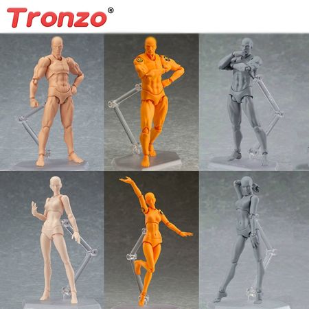 Tronzo Drawing Figures Moveable Artists Paint Sketch Man Woman Model 3 Colors Human Model Painting Practice Figures for Artists