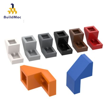 BuildMOC Compatible Assembles Particles 28192 Slope 45 2 x 1 For Building Blocks Parts DIY LOGO Educational Tech Parts Toys