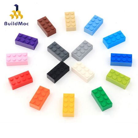 40pcs DIY Building Blocks Figures Thick Bricks 2x4 Dots Educational Creative Size Compatible With lego Plastic Toys for Children