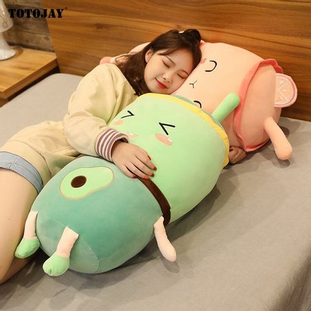 Cartoon Real Life Juice Cup Plush Toys Stuffed Fruit Toy Lifelike Avocado Strawberry Soft Doll Sofa Bed Pillow Cushion Baby Gift