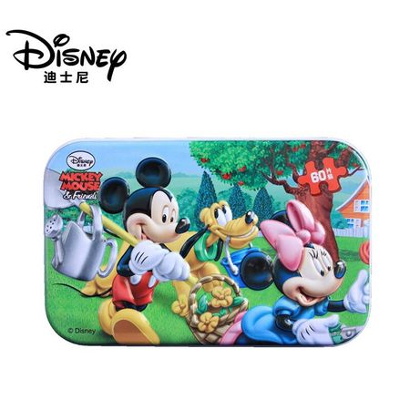 Disney 20 kinds of genuine Mickey Mouse and ice romance 60 pieces of wooden puzzle baby toys 3D iron box children's toys
