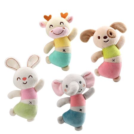 Baby Handbell Rattles Toys Soft Animal Plush Grasping Toddler Toys Early Educational Appease Doll Newborn Toys For 0-12 Months