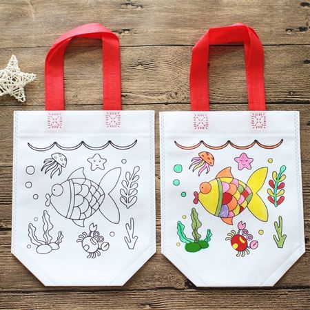 20PCS/lot Graffiti Bag DIY Handmade Painting Puzzles for Children Arts Crafts Color Filling Drawing Toy Kindergarten Handbags