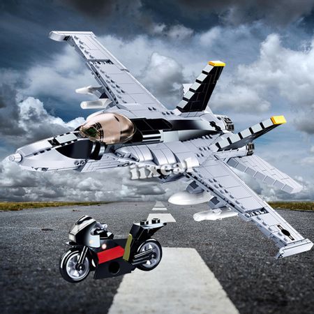 Fit Lego Military Helicopter Super Fighter Building Blocks City Police Swat Motorcycle Soldier Action Figures Bricks Kids Toys