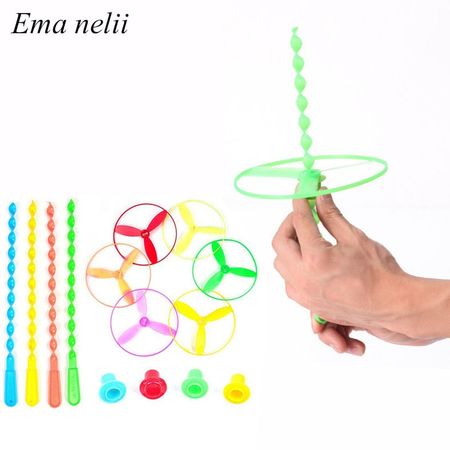 5pcs/lot Children Fun Outdoor Play Set & Sports Games for Kids Novelty Toys Boys Hand Made Rotating Dragonfly Flying Saucer Toy
