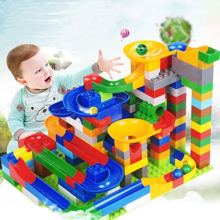 Big Size Compatible Duploed Building Blocks Marble Race Run Maze Ball Building Construction Toys Educational Toy For Children