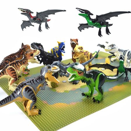 Jurassic World Dinosaurs Figures Building Blocks Tyrannosaurus Rex I-Rex Pterosaur Tyrannosaurus Assemble Bricks Dinosuar Toy
