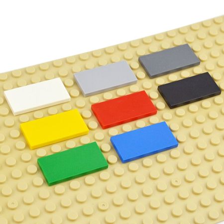 2x4 Educational Creative Size MOC DIY Building Blocks Figure Bricks Ceramic Tile Bricks Smooth Flat Tiles Toys for Children