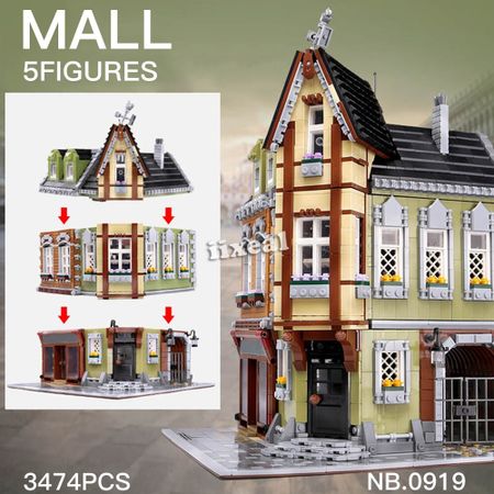 3474pcs The Corner Mall Market Fit Lego Creator Expert Model Building Blocks City Stree View Architecture Bricks Figure Toy Boy
