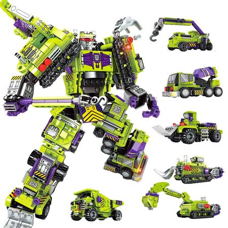 6IN1 Robot Toy Deformation City Engineering Excavator Car Truck Boy Children's Building Blocks Set legoINGlys Robot car Toy