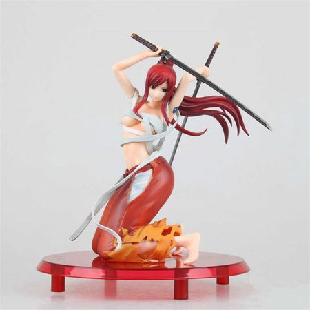 Anime Fairy Tail Erza Scarlet Prepainted Sexy Girl PVC Action Figure Collectible Model Toy Doll Gift 20cm