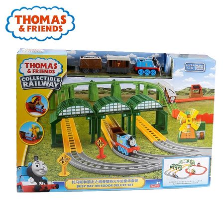 Thomas and Friends Matel Mini Train Car Toy Magnetic Track Brinquedos Thomas Busy Day On Sodor Deluxe Set Toy For Children