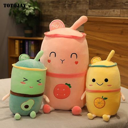 Cartoon Real Life Juice Cup Plush Toys Stuffed Fruit Toy Lifelike Avocado Strawberry Soft Doll Sofa Bed Pillow Cushion Baby Gift