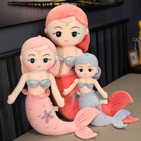 60-100cm Lovely Mermaid Plush Toys Soft Stuffed Fish Animal Pillow Kids Doll Baby Sleep Partner Girls Birthday Christmas Gift