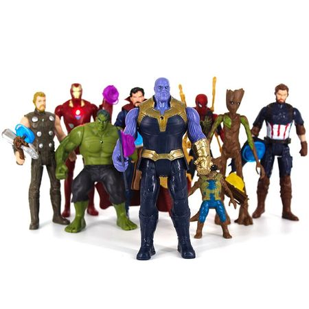Marvel Avengers Action Toy Figure Dolls Hulk Iron Man Spiderman Hulk Star Lord Model Decoration Gift Children Educational Toy