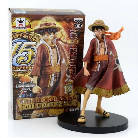 18CM One Piece Red cloak Luffy Action Figures Toys Action Japan Anime Collectible Model Decorations Doll Toys For Children