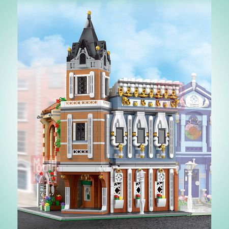 MOC Creator Expert Series Afternoon Tea Restaurant Bricks City Street View Teahouse Model Building Blocks Toys For Children Gift