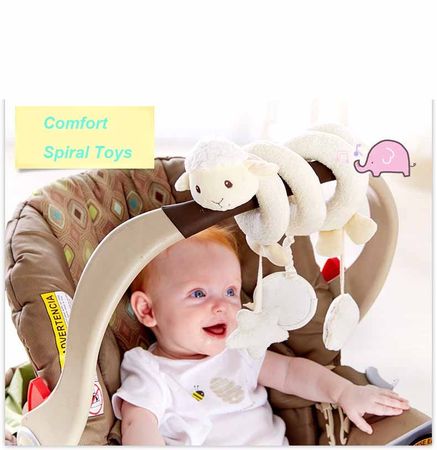 Baby Toys 0-12 Months Plush Rattle Crib Spiral Hanging Mobile Infant Newborn Stroller Bell Graphic Cognition Toys For Toddlers