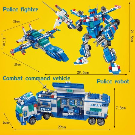 legoINGlys City Police Station Building Blocks Car Headquarters Blocks Toys Truck SWAT Military Bricks Toys for Children Kids