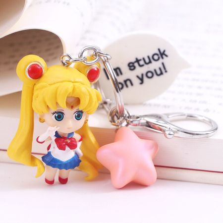 14 Styles Sailor Moon Cute Keychain Figure Collection Model Toys Key Chain Toys for Girls Gift