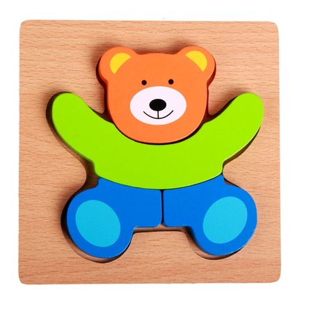 Jigsaw Toys Wooden Puzzle Cartoon Animal Wood 3d Puzzles Intelligence Kids Early Educational Toys for Children