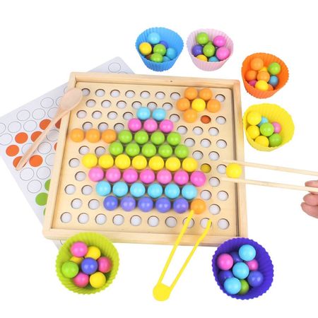 Beads Game Montessori Early Childhood Children Wooden Clip Ball Puzzle Parent-child Interactive Toy Children Gift Education Gift