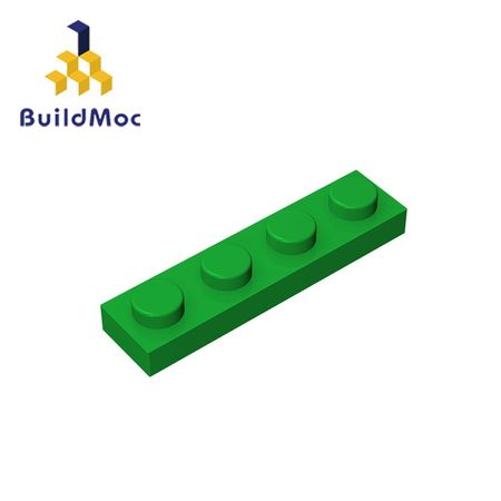 BuildMOC Compatible Assembles Particles 3710 1x4 For Building Blocks Parts DIY LOGO Educational Tech Parts Toys