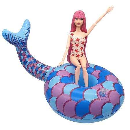 Handmade for Barbie Doll Lifebuoy Swimming Ring Toys for Children Beach Pool Bikini Fashion Girls Toy Accessories Swim Party Set