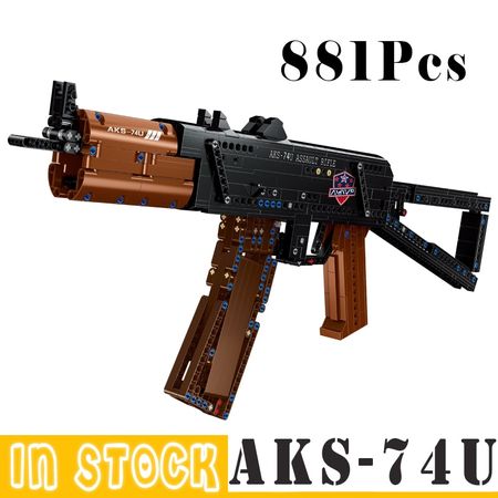 New Military Weapon SWAT WW2 Aks-74u Guns Building Blocks Toys Bricks Army Model Gifts Boys Children Technology War Series