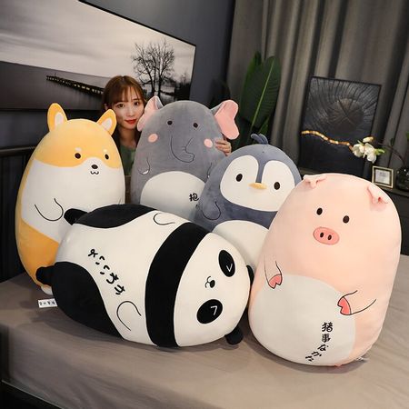 60-80cm Giant Cute Panda Dog Elephant Pig Penguin Plush Pillow Sofa Cushion Soft Animals Doll Stuffed Baby Toys Kids Girls Gift