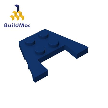 BuildMOC 90194 Wedge Plate With Wedge Notch For Building Blocks Parts DIY LOGO Educational Tech Parts Toys