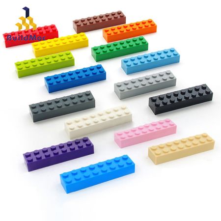 20pcs Building Blocks Thick 2x8 Dots Educational Creative DIY Toys for Children Figures Plastic Bricks Size Compatible With lego