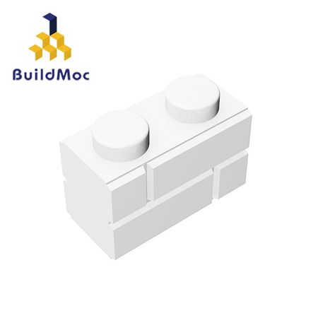BuildMOC Compatible Assembles Particles 98283 1x2 For Building Blocks Parts DIY LOGO Educational Tech Parts Toys
