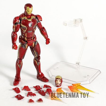 The Avengers Tony Stark Iron Man Mk45 MAFEX 022 PVC Action Figure Collectible Model Toys Doll