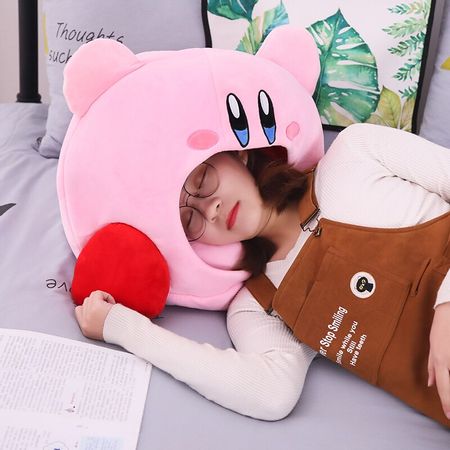 1pc 50cm Cute Kirby Plush Soft Sleep Pillow Cap Kawaii Anime Game Kirby Sleep Pillow Cushion Soft Pet House Doll Toys