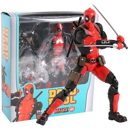 NEW  Deadpool Mafex 082 Change Head PVC Action Figure Toy Doll Christmas Birthday Gift