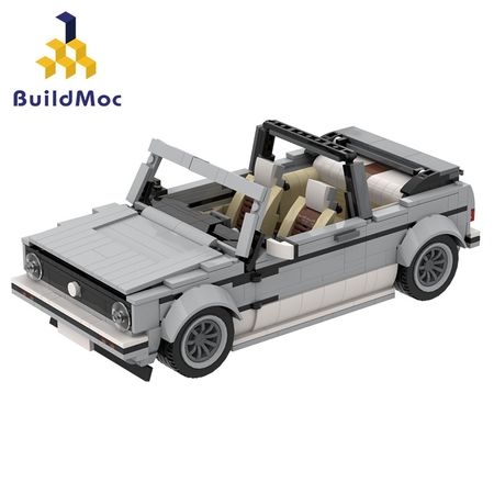 BuildMoc Creator Technic Mini Cabriolet Sports Grey White Black Building Blocks Super Racing Car Fit Bricks kids toys Gifts boys
