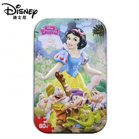 Disney Genuine Mermaid Princess and Winter Romance 60 Pieces Wooden Puzzle Toys 3D Iron Box Children's Toys