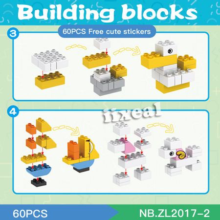 Kids Education DIY Bricks Large Particles Building Blocks City Toys for Children Fit Lego Duplos Series Constructor