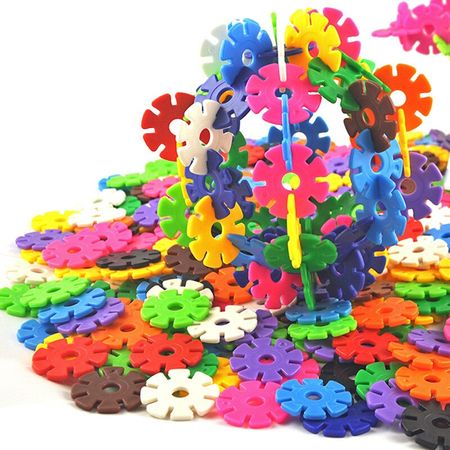 600pcs DIY Colorful Snow Snowflake Building Blocks Toy Bricks Splicing Blocks Kit Toy Children Educational Toys Best Kids Gift