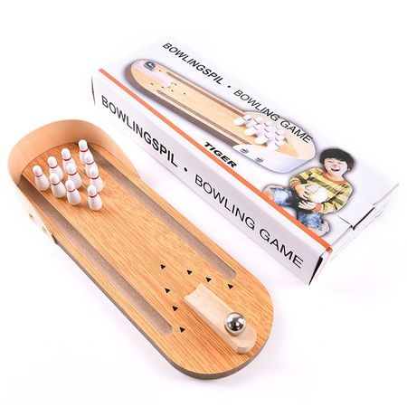 Kids Wooden Novelty Puzzle Educational Toys for Children Mini Bowling Desktop Game Adult Fingertips Steel Ball Board Party Game